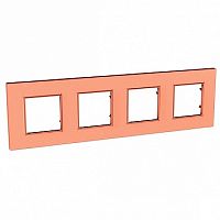 Рамка 4 поста UNICA ХАМЕЛЕОН, розовый жемчуг | код. MGU4.708.37 | Schneider Electric